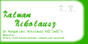 kalman nikolausz business card